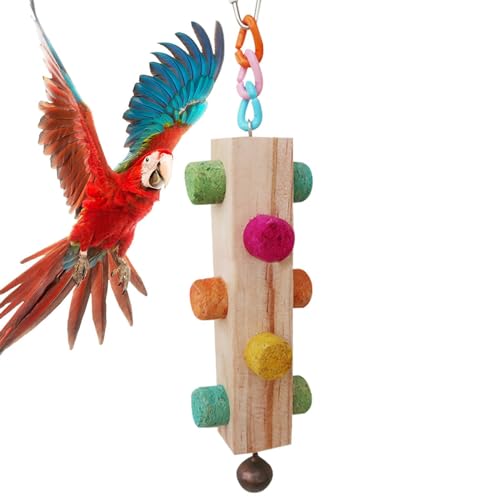 Papageienkralle Schleifstab - Holz Stehstab Spielzeug für Vogel - Vogelstange Ständer Spielzeug für Sittiche, Papageien, Aras, Wellensittiche, Nymphensittiche zum Klettern von MYJIO