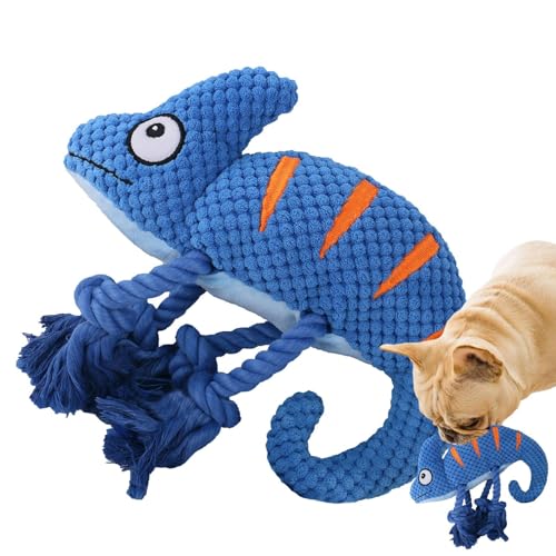 Plüsch-Kauspielzeug für Hunde – gefülltes Chamäleon-Quietschspielzeug für Hunde | Mehrzweck-Zahnen-Kauspielzeug für Hunde, Katzen und andere Kleintiere von MYJIO