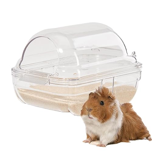Qincu-ca Hamster-Klo – Spritzschutz in Autoform, transparent, Hamster-Badewanne, Doppelnutzung, große Hamstertoilette, Staubbüste, Zubehör für kleine Tiere von MYJIO