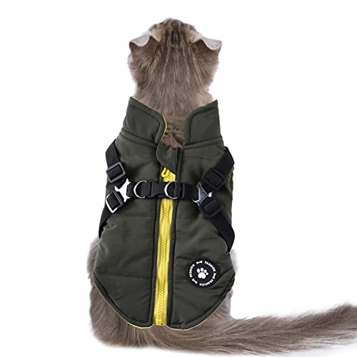 Qincu-ca Wintermantel für kleine Hunde, gemütlich, wasserdicht, winddicht, wendbar, Winterjacke, warme Jacke, kleine Hundeweste, Geschirr, Welpen, Winter, kaltes Wetter Qincu-ca Wintermantel für kleine Hunde, gemütlich, wasserdicht, winddicht, wendbar, Winterjacke, warme Jacke, kleine Hundeweste, Geschirr, Welpen, Winter, kaltes Wetter von MYJIO