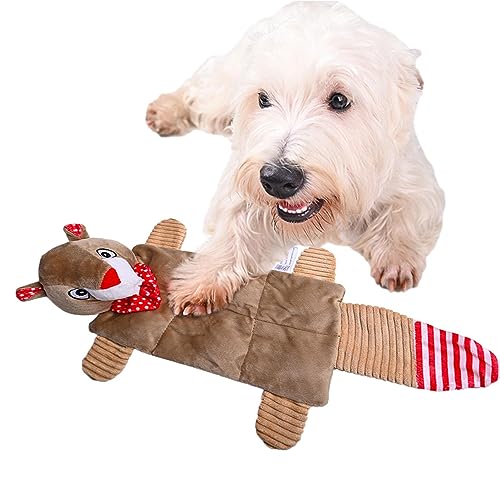 Quietschendes Hundespielzeug, kleines Plüsch-Kauspielzeug mit Quietschern | Hunde-Kauspielzeug aus Plüsch gegen Langeweile, Hundespielzeug für kleine, mittelgroße und große Hunde von MYJIO