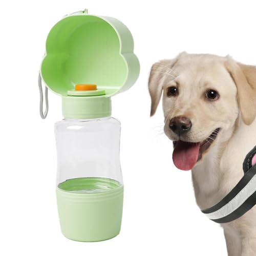 Reise-Wassernapf für Hunde, 400 ml, Reisenapf, Wasserflasche mit abnehmbarem Umhängeband, Haustierzubehör für Hunde beim Füttern für Reisen, Wandern, Spazierengehen, Picknick, Camping von MYJIO