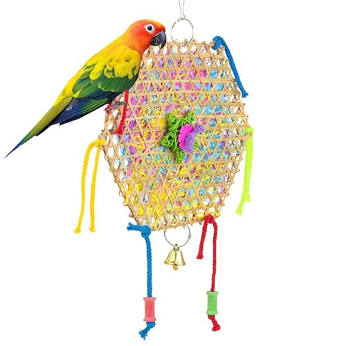 Vogelspielzeug für Papageien - Reißspielzeug für Vögel - Weiches allgemeines sechseckiges Klettervogelspielzeug für Papageien für kleine und mittelgroße Aras Papageien Lovebird Wellensittich von MYJIO