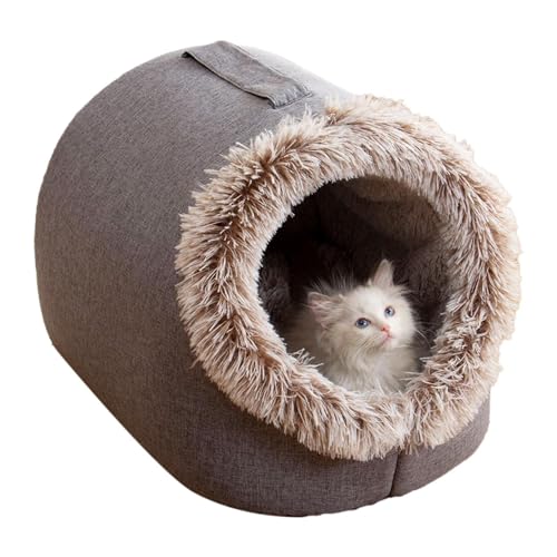 Winter-Katzenhöhle | Winter halbrunde Höhlen für Indoor-Katzen, Hunde, Katzen, Ruheprodukte für Garten, Reisen, Wohnzimmer, Schlafzimmer, Balkon, Camping von MYJIO