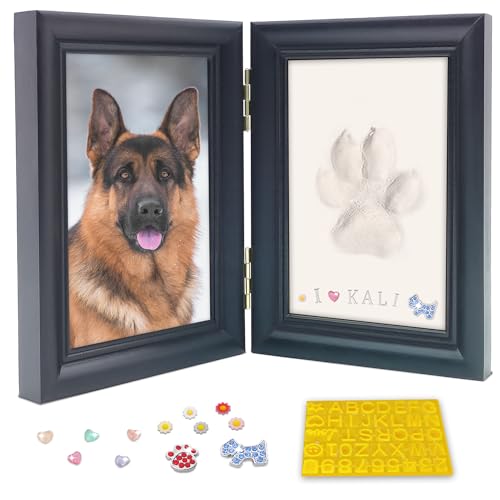 MYPAWLETS Hunde- oder Katzenpfotenabdruck-Set mit Schmuckstücken, Haustierpfotenabdruck-Set mit 2 Ton, Holz-Bilderrahmen, groß, Schwarz MYPAWLETS Hunde- oder Katzenpfotenabdruck-Set mit Schmuckstücken, Haustierpfotenabdruck-Set mit 2 Ton, Holz-Bilderrahmen, groß, Schwarz von MYPAWLETS