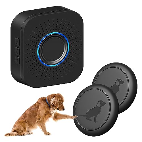MYPIN Drahtlose Hundetürklingel, Drahtlose Hundetürklingel mit IP65 Wasserdicht, Funktioniert 1000 Meter, für das Toilettentraining (1 DC Empfänger + 2 Sender) von MYPIN