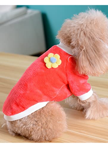 MYVZO Blumen-Hoodies Haustierkleidung Hunde Samt für Hundekleidung Kleines Kostüm Verdicken Bulldogge Herbst Winter von MYVZO