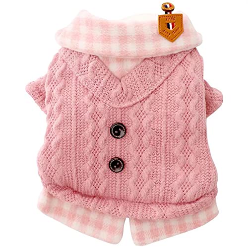 Pullover Mantel Hundekleidung für Hunde Kleidung Haustier Outfits Medium Winter Warm Print Pink Girl von MYVZO