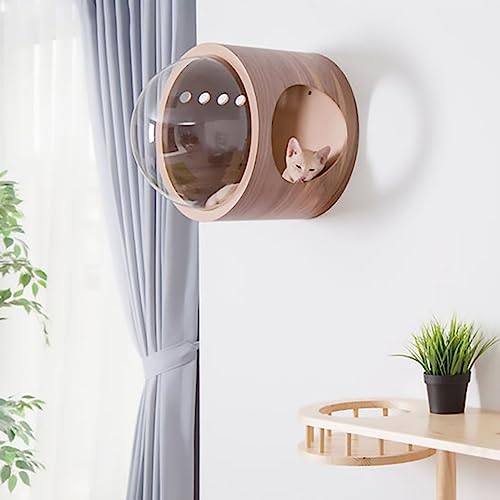 Katzenwandmöbel, An der Wand befestigter Katzenkletterrahmen, Katzenwandmöbel aus Massivholz, Kapsel-Katzennest-Set, for Schlafen, Spielen und Klettern Katze(Style1) von MYXJX