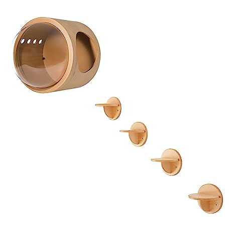 Katzenwandmöbel, An der Wand befestigter Katzenkletterrahmen, Katzenwandmöbel aus Massivholz, Kapsel-Katzennest-Set, for Schlafen, Spielen und Klettern Katze(Style3) von MYXJX