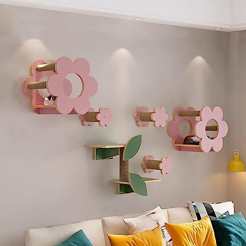 Katzenwandmöbel, Blumen-Katzenklettergerüst, Katzenregale und Sitzstangen for Wände, Katzenhaus Katzentreppe(Style5) von MYXJX