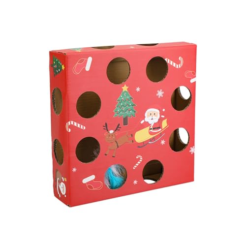 MZRAN Interaktives Spielzeug, interaktives Teaser, Weihnachtsmann für drinnen und draußen, für Katzen, Spaß für Indoor-Kätzchen MZRAN Interaktives Spielzeug, interaktives Teaser, Weihnachtsmann für drinnen und draußen, für Katzen, Spaß für Indoor-Kätzchen von MZRAN