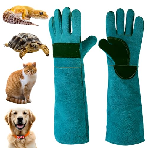 MZSX Bissfeste Handschuhe für den Umgang mit Tieren, 45cm Anti-Biss Arbeitshandschuhe, Reptilien Handhabungshandschuhe, für Schweißen, Gartenarbeit, Umgang mit Katze/Hund/Vogel/Schlange/Reptil von MZSX