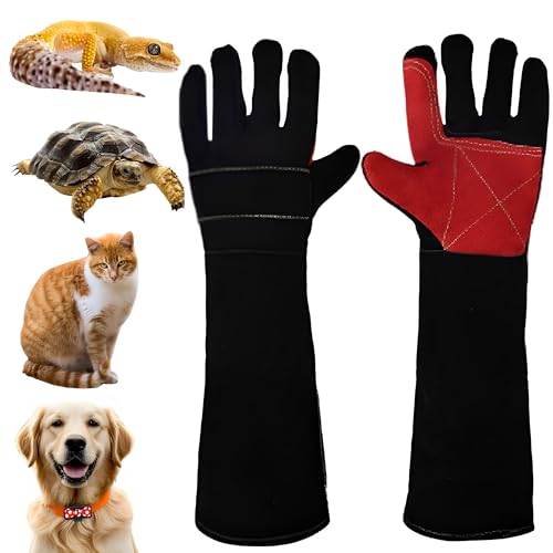 MZSX Bissfeste Handschuhe für den Umgang mit Tieren, 45cm Anti-Biss Arbeitshandschuhe, Reptilien Handhabungshandschuhe, für Schweißen, Gartenarbeit, Umgang mit Katze/Hund/Vogel von MZSX