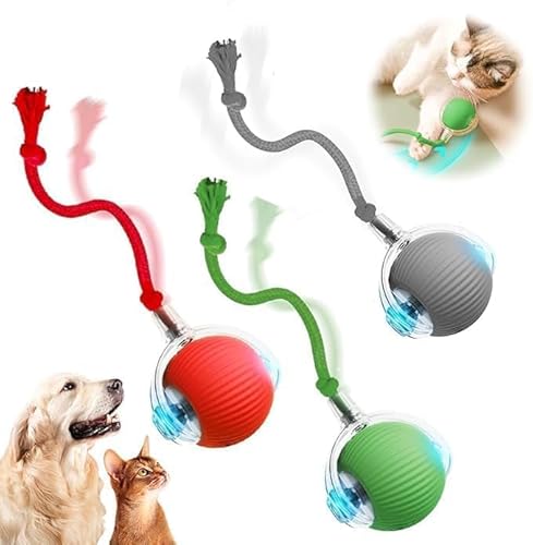 Interaktives Katzenspielzeug Katzenball, Katzenspielzeug Elektrisch Katzenball, Selbstbeschäftigung, 2 Arbeitsmodi, Automatisch Rollender Intelligenz Ball Interaktiver Spielball für Katzen (3 Stück) von MZU