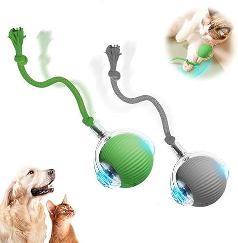 Interaktives Katzenspielzeug Katzenball, Katzenspielzeug Elektrisch Katzenball, Selbstbeschäftigung, 2 Arbeitsmodi, Automatisch Rollender Intelligenz Ball Interaktiver Spielball für Katzen (Grün+Grau) Interaktives Katzenspielzeug Katzenball, Katzenspielzeug Elektrisch Katzenball, Selbstbeschäftigung, 2 Arbeitsmodi, Automatisch Rollender Intelligenz Ball Interaktiver Spielball für Katzen (Grün+Grau) von MZU