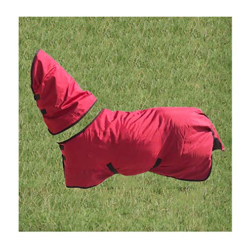 MaJu Pferd Combo Neck Turnout Decke 600 Denier Ripstop Shell 200g Isolierung Füllen, Rot(Size:135cm) von MaJu