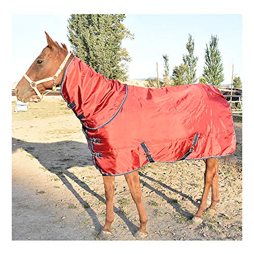 MaJu Pferdedecken Kombi-Pferdeteppiche Mittelschwer Vollhals 350 G/M² Isolierte Füllung, Rot(Size:115cm) von MaJu