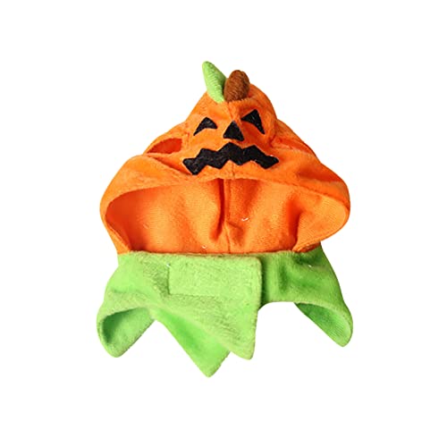 Haustier-Hundemütze Halloween Kürbis Katze Hut Katze Cosplay Kostüm Mütze Kitty Katze Kragen Kostüm Hunde Hoodie Hund Regenmantel (Orange, One Size) von MaNMaNing