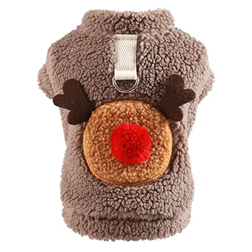 Hunde Kleidung für HaustiereHundemantel Haustier-Weihnachtslamm-Fleece-KleidungHoliday Puppy Costume Lamm-Fleece-Kleidung Haustierkleidung Wasserdicht Hunde (Coffee, S) von MaNMaNing