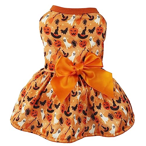 Hunde Kleidung für HaustiereHundemantel Haustierkleid Halloween Party Haustierkleid Urlaubskleid Halloween Orange Kleid Wasserdicht Winter Warme Jacke (Orange, XL) von MaNMaNing