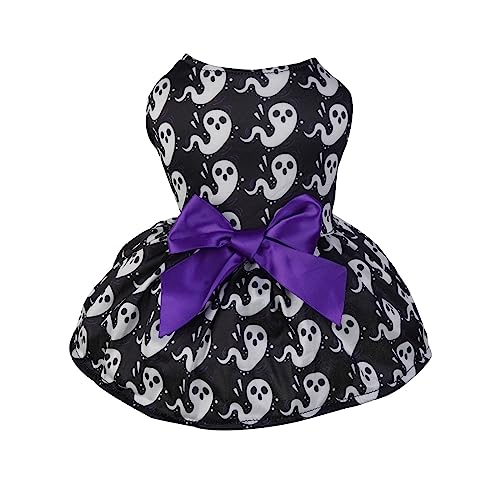 Hundekleidung Klein Hund Halloween Heimtierbedarf Hundebekleidung Kürbiskleid Haustier Hundekostüm Fledermauskleid Festival Winter Warme Hundejacke (Black, XL) von MaNMaNing