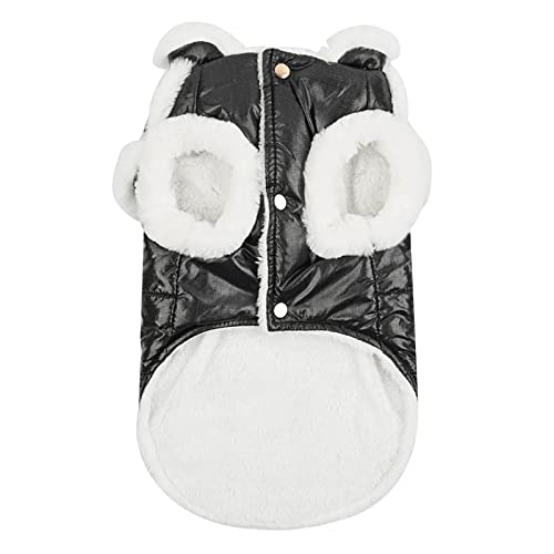 Hundekleidung wasserdichter Haustiermantel Winter Warmer Hundemantel kleine mittlere und große Hunde Warmer Baumwollmantel Hundejacke Mantel Winter (Black, S) von MaNMaNing
