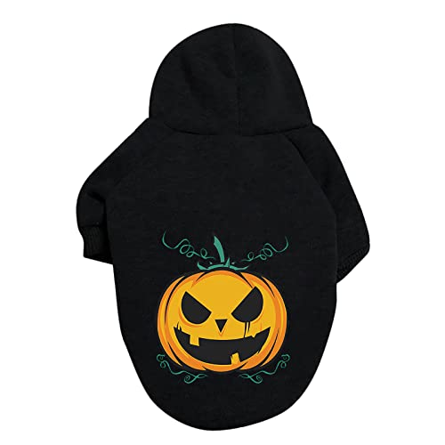 Hundemantel für Hunde Halloween-Kürbis-Hundepullover-Haustier-Pullover-Haustier-Kleidung-Teddy-Hundekostüm Hundejacke (Black, 7XL) von MaNMaNing