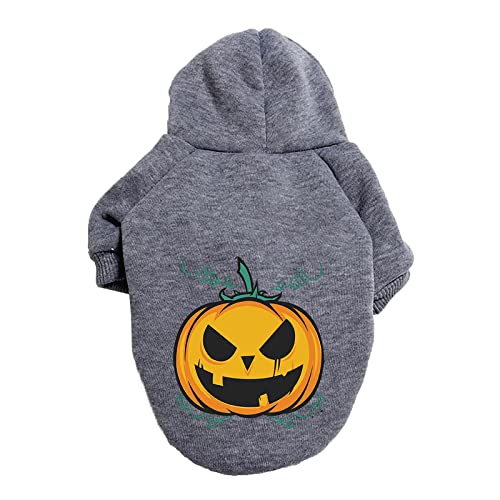 Hundemantel für Hunde Halloween-Kürbis-Hundepullover-Haustier-Pullover-Haustier-Kleidung-Teddy-Hundekostüm Hundejacke (Grey, 7XL) von MaNMaNing