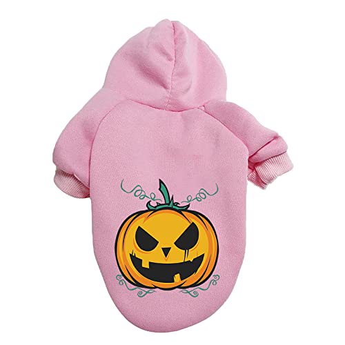 Hundemantel für Hunde Halloween-Kürbis-Hundepullover-Haustier-Pullover-Haustier-Kleidung-Teddy-Hundekostüm Hundejacke (Pink, 2XL) von MaNMaNing