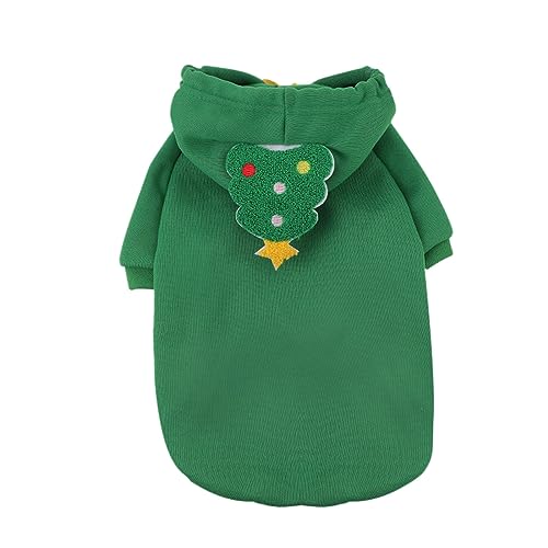 Hundemantel für Hunde Haustier Hund Katze Hoodie Herbst und Winter Teddy Method Fight Medium Hund liefert Sport Weihnachten Urlaub Kleidung Hunde Hoodie Hund Regenmantel (Green, M) von MaNMaNing