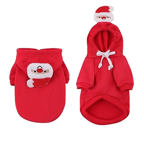 Hundemantel für Hunde Haustier Hund Katze Hoodie Herbst und Winter Teddy Method Fight Medium Hund liefert Sport Weihnachten Urlaub Kleidung Hunde Hoodie Hund Regenmantel (Red, XS) von MaNMaNing