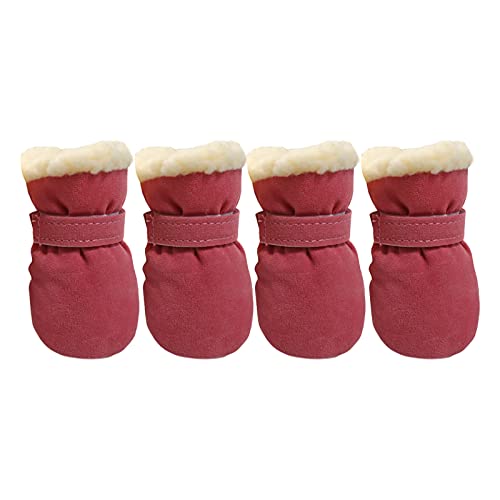Hundemantel für Hunde Schuhe aus samt Snow Tier Soft-Soled Stiefel Plus und Tier warm Windfeste Schuhe warme Tierkleidung Haustier Katze Hundemantel Hund Fleece Weste (Pink, One Size) von MaNMaNing