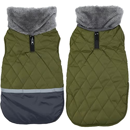 Hundepullover für Winterhunde wasserdichter Haustiermantel Winterwarmer Hundemantel für kleine mittelgroße Hunde doppelseitig tragbar Weiche Verdickung Warme Hundekleidung Hunde (Green, XXXL) von MaNMaNing