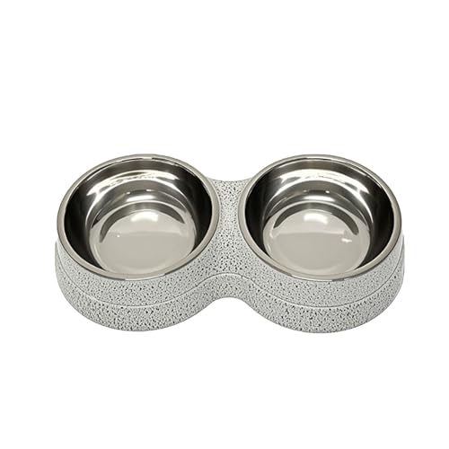MaNMaNing Futter- Wassernapf für Katzen Hunde, Keramik, vielseitig einsetzbar, sowohl für Mahlzeiten als auch zum Trinken, ideal für den Haushalt (Grey, 24X13CM) von MaNMaNing