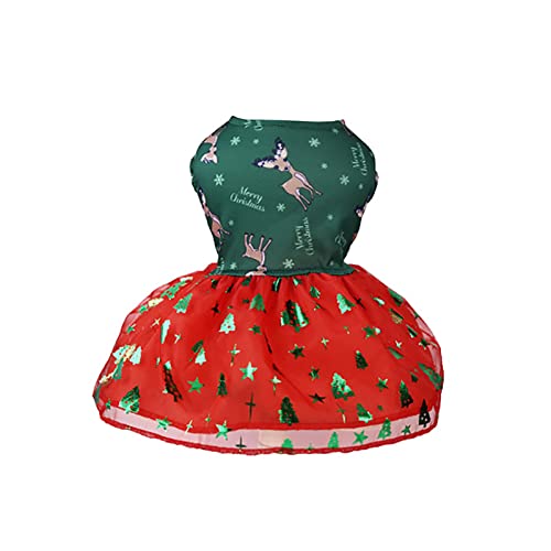 MaNMaNing Hundemantel Winter Haustierjacke Pet Christmas Print Dress Outfit Thermal Holiday Puppy Costume Dress Pet Clothes (Green, L) von MaNMaNing