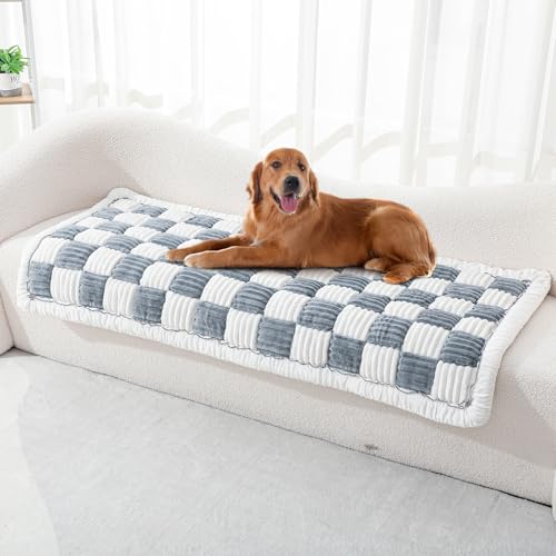 Maasechs Haustier-Couch-Bezug, kariert, Hundebett-Matte, Autositzschutz, rutschfeste Unterseite, waschbare Decke für Hunde, Sofaschutz, Reisebett, Schieferblau, 150 x 71 cm Maasechs Haustier-Couch-Bezug, kariert, Hundebett-Matte, Autositzschutz, rutschfeste Unterseite, waschbare Decke für Hunde, Sofaschutz, Reisebett, Schieferblau, 150 x 71 cm von Maasechs