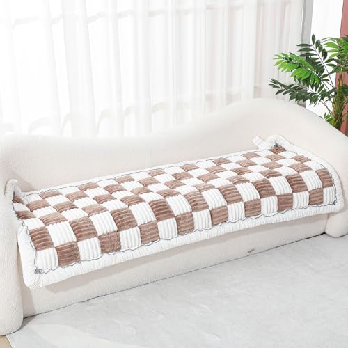 Maasechs Haustier-Couch-Bezug, kariert, Hundebett-Matte, Autositzschutz, rutschfeste Unterseite, waschbare Decke für Hunde, Sofaschutz, Reisebett (Dunkelbraun, 180 x 71 cm) von Maasechs