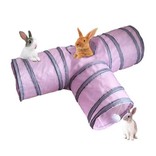 Hasentunnel und Röhren, zusammenklappbar, 3-Wege-Kaninchen-Versteck Spielzeug, Kleintier-Tunnel für Kaninchen, Meerschweinchen, Frettchen, Kätzchen, Chinchilla, Igel, Verstecken und Ausruhen (Rosa) Hasentunnel und Röhren, zusammenklappbar, 3-Wege-Kaninchen-Versteck Spielzeug, Kleintier-Tunnel für Kaninchen, Meerschweinchen, Frettchen, Kätzchen, Chinchilla, Igel, Verstecken und Ausruhen (Rosa) von Mabaytir