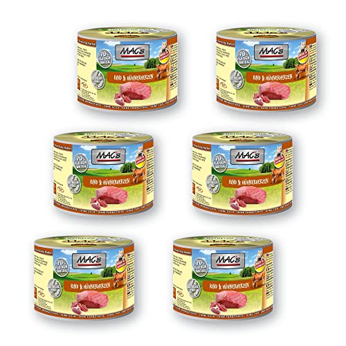 MAC''s Cat 200g Rind & Hühnerherzen Größe 6 x 200g von Mac's