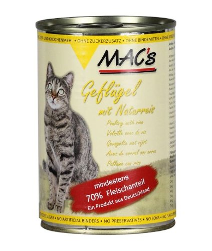 MAC's Katzenfutter Geflügel & Naturreis 12 X 400 g von MAC's