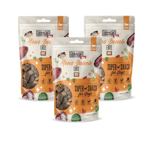 MACs Dog Mono Snack Multipack 3 x 100g Ente | Getreidefreier, hochfleischiger Soft-Snack | natürlicher Hundesnack ohne Zusatzstoffe | ideal für empfindliche Hunde MACs Dog Mono Snack Multipack 3 x 100g Ente | Getreidefreier, hochfleischiger Soft-Snack | natürlicher Hundesnack ohne Zusatzstoffe | ideal für empfindliche Hunde von Mac's