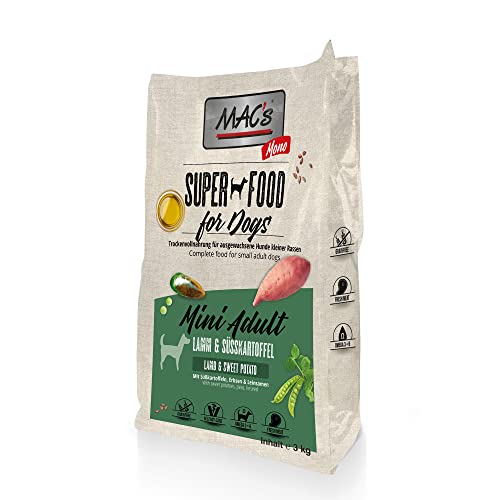 Mac's Dog Hundefutter Mono Mini Lamm Trockenfutter 3kg glutenfrei getreidefrei von Mac's