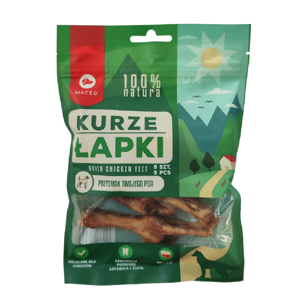 Maced Natural Hühnerfüße - Sparpaket: 3 x 5 Stück (225 g) von Maced