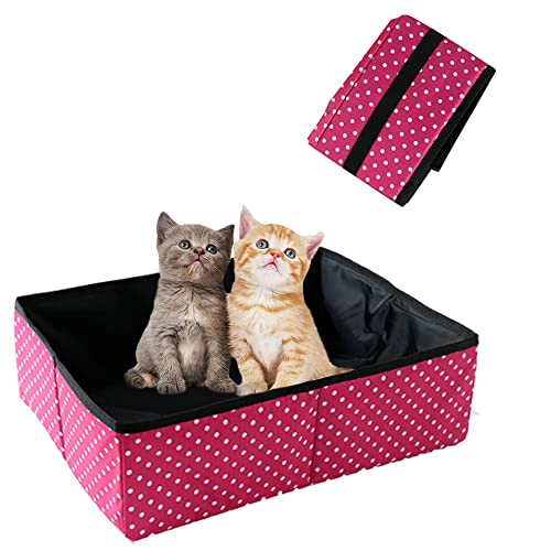 Faltbare Katzentoilette, Tragbare Katzentoilette Reise Katzenklo für Kitten, Dauerhaft, Wasserdicht, Weich, Geeignet für Drinnen, Draußen, Camping, Wagen, Rosenrot, 40 * 30 cm Faltbare Katzentoilette, Tragbare Katzentoilette Reise Katzenklo für Kitten, Dauerhaft, Wasserdicht, Weich, Geeignet für Drinnen, Draußen, Camping, Wagen, Rosenrot, 40 * 30 cm von Macelitu