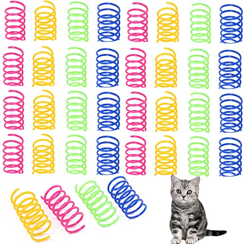 Macelitu 32 Stück Cat Spring Spielzeug, 4 Farbe Bunte Katzenspielzeug Spirale Frühlingsspielzeug, Kunststoff Spiralfedern für Katze, Interaktive Katze Haustier Spielzeug Macelitu 32 Stück Cat Spring Spielzeug, 4 Farbe Bunte Katzenspielzeug Spirale Frühlingsspielzeug, Kunststoff Spiralfedern für Katze, Interaktive Katze Haustier Spielzeug von Macelitu