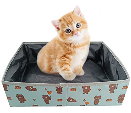 Reise Katzenklo Faltbar Katzentoilette Tragbare Katzenklo XL für Katzen, Wasserdicht, Langlebig, Leicht zu Reinigen für Reisen, Auto, Drinnen, Draußen, Camping im Freien, 47*36*13cm (Kleine Bären) Reise Katzenklo Faltbar Katzentoilette Tragbare Katzenklo XL für Katzen, Wasserdicht, Langlebig, Leicht zu Reinigen für Reisen, Auto, Drinnen, Draußen, Camping im Freien, 47*36*13cm (Kleine Bären) von Macelitu