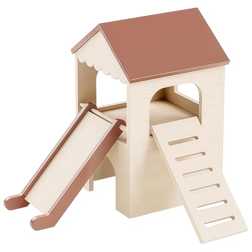 Machify Meerschweinchenversteck mit zwei Ebenen, Holz, kleines Haustierhaus mit Dachboden und verstellbarer Rampe, leicht zu reinigender Hamsterunterstand mit weichem Zubehör Machify Meerschweinchenversteck mit zwei Ebenen, Holz, kleines Haustierhaus mit Dachboden und verstellbarer Rampe, leicht zu reinigender Hamsterunterstand mit weichem Zubehör von Machify