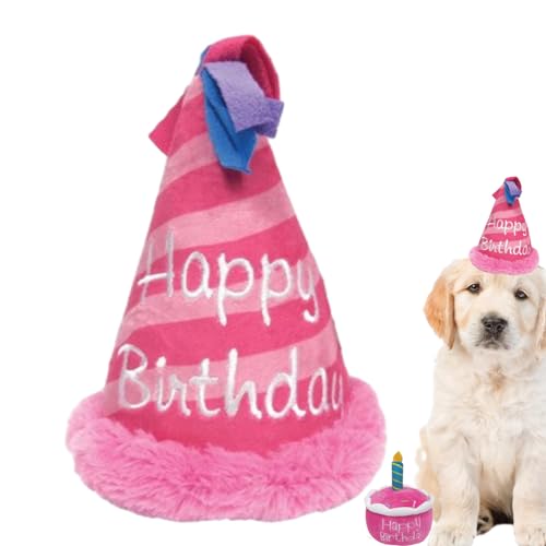 Maciun Geburtstagskuchenspielzeug für Hunde,Geburtstagsspielzeug für Hunde,Schönes Plüschhut-Kuchen-Haustierspielzeug - Plüsch-Hundespielzeug, kreative Geburtstagsgeschenke für Hunde, waschbares von Maciun