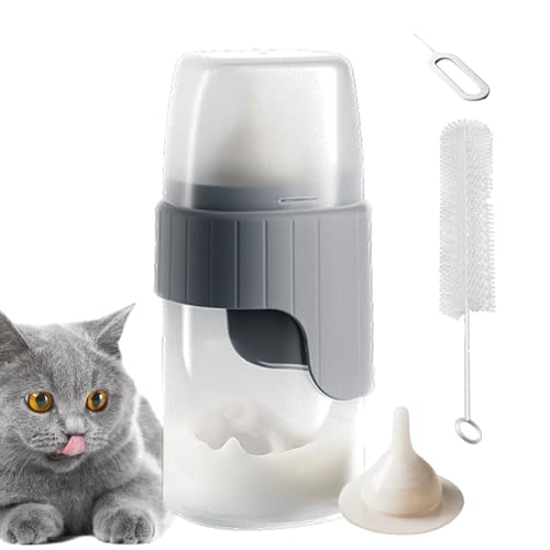 Maciun Haustier-Futterflasche, Kätzchenflasche,Squeeze Liquid Bottle -Sauger 150 ml - Squeeze Liquid Bottle -Sauger, austauschbarer Silikon-Sauger, Stillflasche für Kleintiere von Maciun